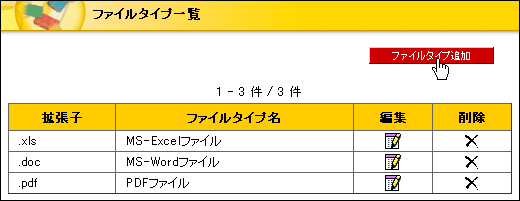 ファイルタイプ一覧