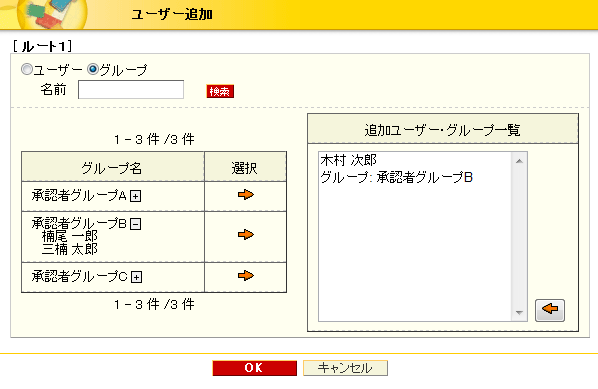 所属ユーザーを表示
