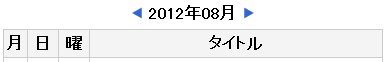 一覧表示・ヘッダー部