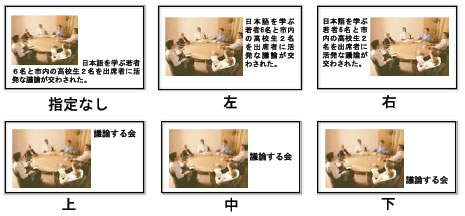 テキスト位置の例