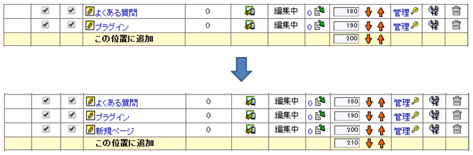 この位置に追加