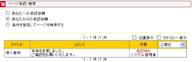 あなたからの承認依頼