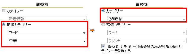 置換時条件設定