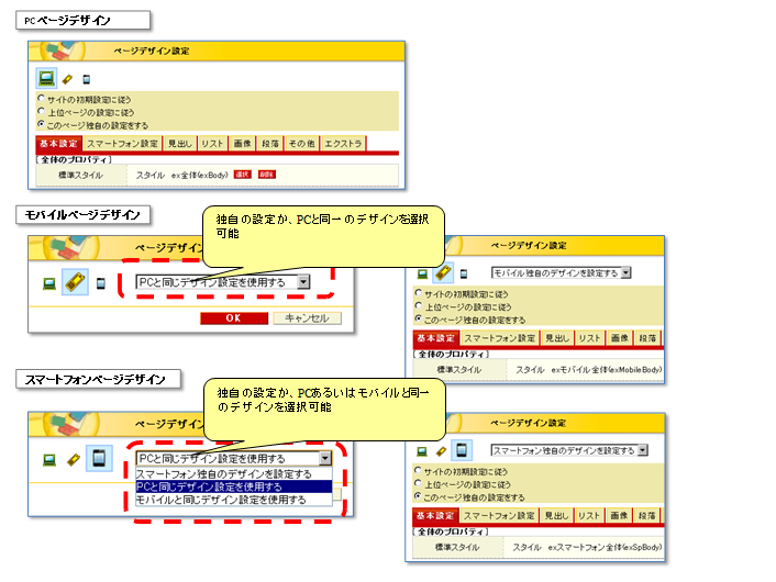 ページデザイン設定の拡張